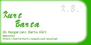 kurt barta business card